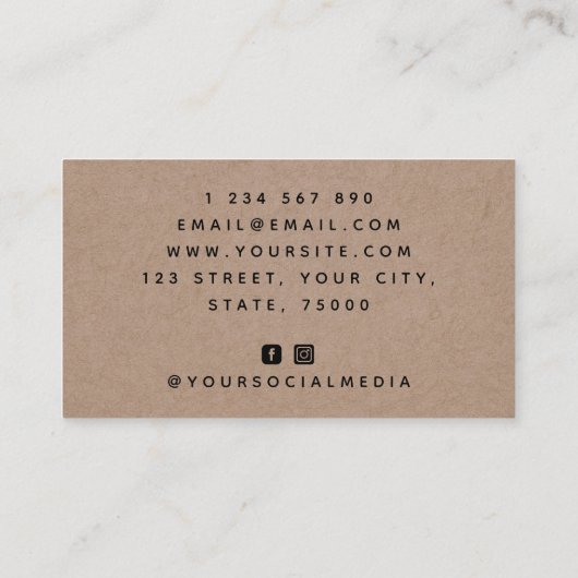 Hoefijzer Brown Kraft Paper Horseback Riding Boerd Visitekaartje (Achterkant)