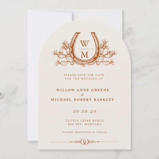 Hoefijzer Cactus Western Arch Foto Sla de datum op Kaart (Voorkant)