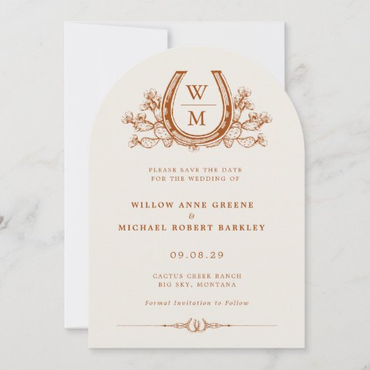 Hoefijzer Cactus Western Arch Foto Sla de datum op Kaart (Voorkant)