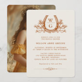 Hoefijzer Cactus Western Boho Vrijgezellenfeest Fo Kaart (Voorkant / Achterkant)