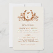 Hoefijzer Cactus Western Boho Vrijgezellenfeest Kaart (Voorkant)