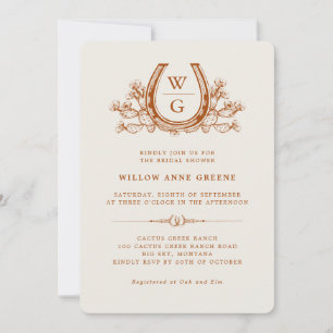 Hoefijzer Cactus Western Boho Vrijgezellenfeest Kaart