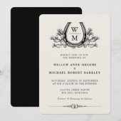 Hoefijzer Cactus Western Country Boho Wedding Kaart (Voorkant / Achterkant)