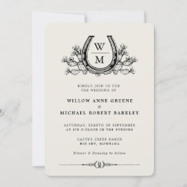 Hoefijzer Cactus Western Country Boho Wedding Kaart