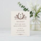 Hoefijzer Cactus Westerne Country Photo Wedding Briefkaart (Staand voorkant)