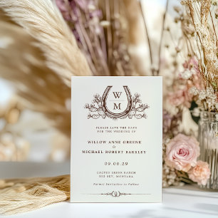 Hoefijzer Cactus Westerne Country Photo Wedding Briefkaart