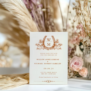 Hoefijzer Cactus Westerne Country Photo Wedding Briefkaart
