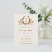 Hoefijzer Cactus Westerne Country Photo Wedding Briefkaart (Staand voorkant)