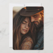 Hoefijzer Cactus Westerne Country Photo Wedding Kaart (Achterkant)