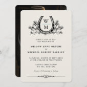 Hoefijzer Cactus Westerne Country Photo Wedding Kaart (Voorkant / Achterkant)