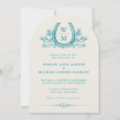 Hoefijzer Cactus Westerne Land Boog Wedding Inv Kaart (Voorkant)