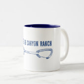 Hoefijzer Canyon Ranch Arkansas klimmen Quickdraw Tweekleurige Koffiemok (Voorkant rechts)