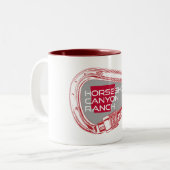 Hoefijzer Canyon Ranch Arkansas Tweekleurige Koffiemok (Voorkant links)