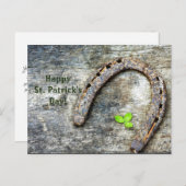 Hoefijzer Clover St. Patrick's Day Briefkaart (Voorkant / Achterkant)