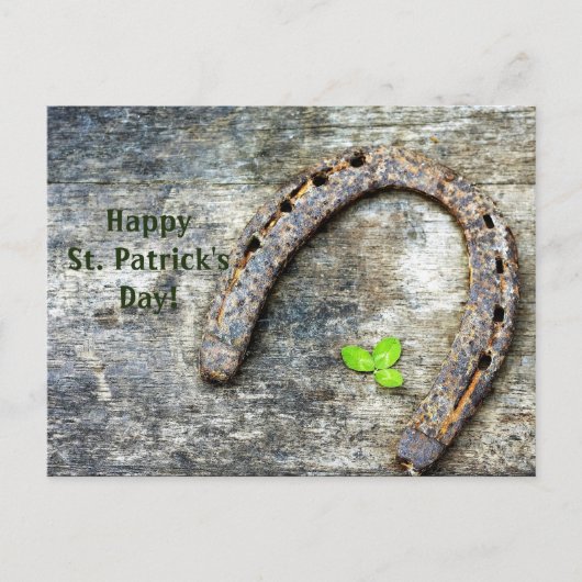 Hoefijzer Clover St. Patrick's Day Briefkaart (Voorkant)