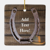 Hoefijzer Cowboy Pet Keramisch Ornament (Achterkant)