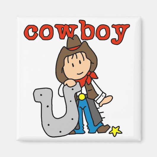 Hoefijzer Cowboy Tshirts en geschenken Magneet (Voorkant)