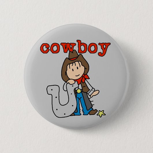 Hoefijzer Cowboy Tshirts en Gifts Ronde Button 5,7 Cm (Voorkant)