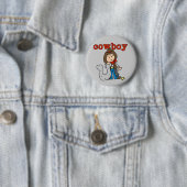 Hoefijzer Cowboy Tshirts en Gifts Ronde Button 5,7 Cm (In situ)