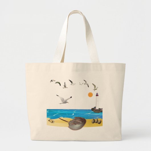 Hoefijzer Crab Beach Canvas tas (Voorkant)