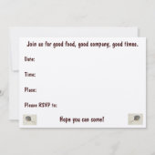 Hoefijzer Crab Beach Party-uitnodiging Kaart (Achterkant)