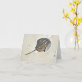 Hoefijzer Crab Note Card Kaart (Gele Bloem)