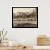 Hoefijzer Curve bij Custer City SD 1891 Poster (Keuken)