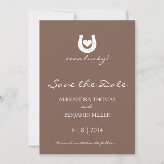 Hoefijzer De datum opslaan Save The Date (Voorkant)