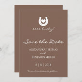 Hoefijzer De datum opslaan Save The Date (Voorkant / Achterkant)