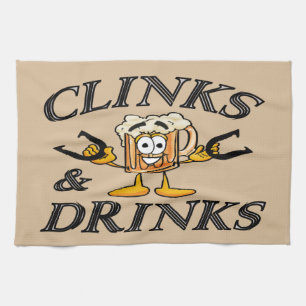 hoefijzer die Towel-Knippert en Drinken toont Theedoek