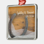 Hoefijzer en Brand Veil Metalen Ornament (Links)