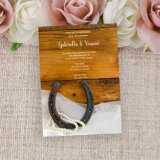 Hoefijzer- en paallandpartij Verloving Barn Kaart