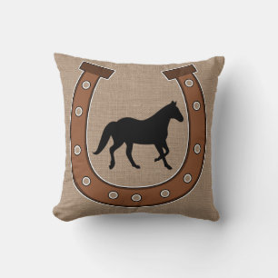 Hoefijzer- en paardenmonogram Sierkussen