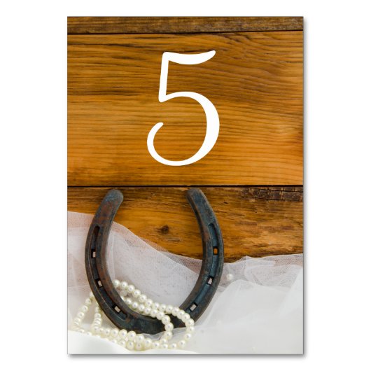 Hoefijzer en Parelland Western huwelijk Kaart (Achterkant)