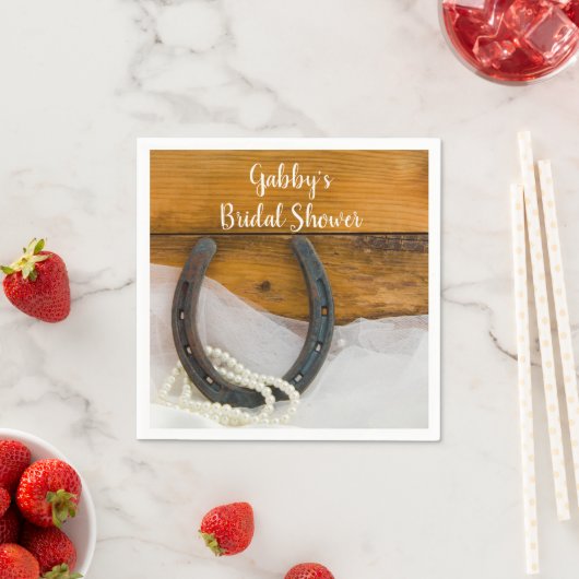 Hoefijzer en Parelland Western Vrijgezellenfeest Servetten (Insitu)