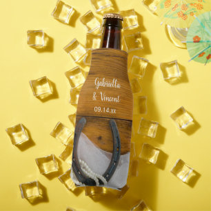 Hoefijzer en parelland Westerne bruiloft Flesjeskoeler