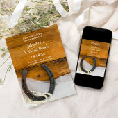 Hoefijzer en parels Western huwelijk sparen de Dat Save The Date