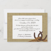 Hoefijzer en Rope sparen de Datum Save The Date (Achterkant)