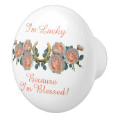 Hoefijzer en Rozen van Lucky & zonder offerte Keramische Knop (Rechts)