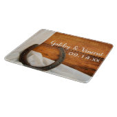 Hoefijzer en Satin Country Barn Wedding Snijplank (Hoek)