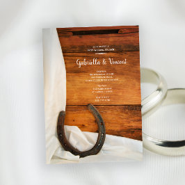 Hoefijzer en Satin Country Post Wedding Brunch Kaart