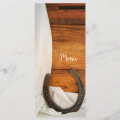 Hoefijzer en Satin Country Western Weddenschap Men Menu (Voorkant)