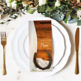 Hoefijzer en Satin Country Western Weddenschap Men Menu