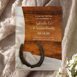 Hoefijzer en Satin Western Weddenschap Opslaan Dat Save The Date