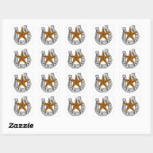 Hoefijzer en ster vierkante sticker (Vel)