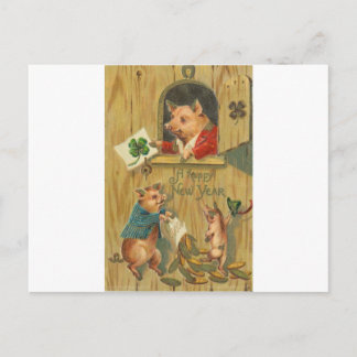 hoefijzer en varkens briefkaart