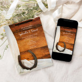 Hoefijzer en White Satin Western Engagement Party Kaart