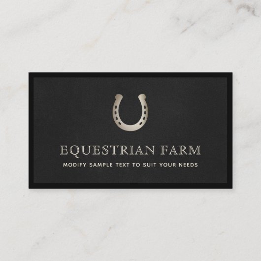 Hoefijzer Equestrian Horse Trainer Visitekaartje (Voorkant)