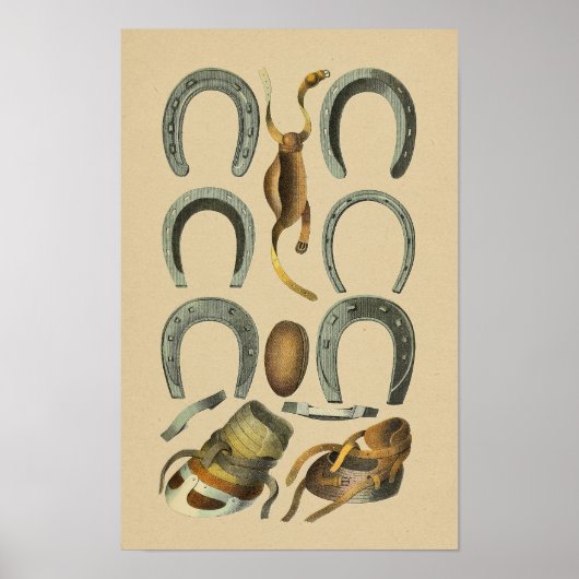 Hoefijzer Farrier 1898 Print (Voorkant)