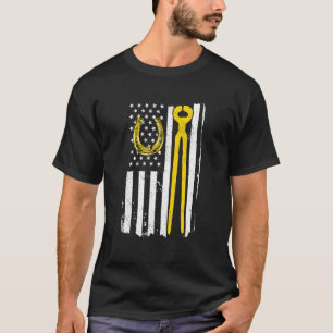 Hoefijzer Ferrier Paard Amerikaanse vlag Amerikaan T-shirt